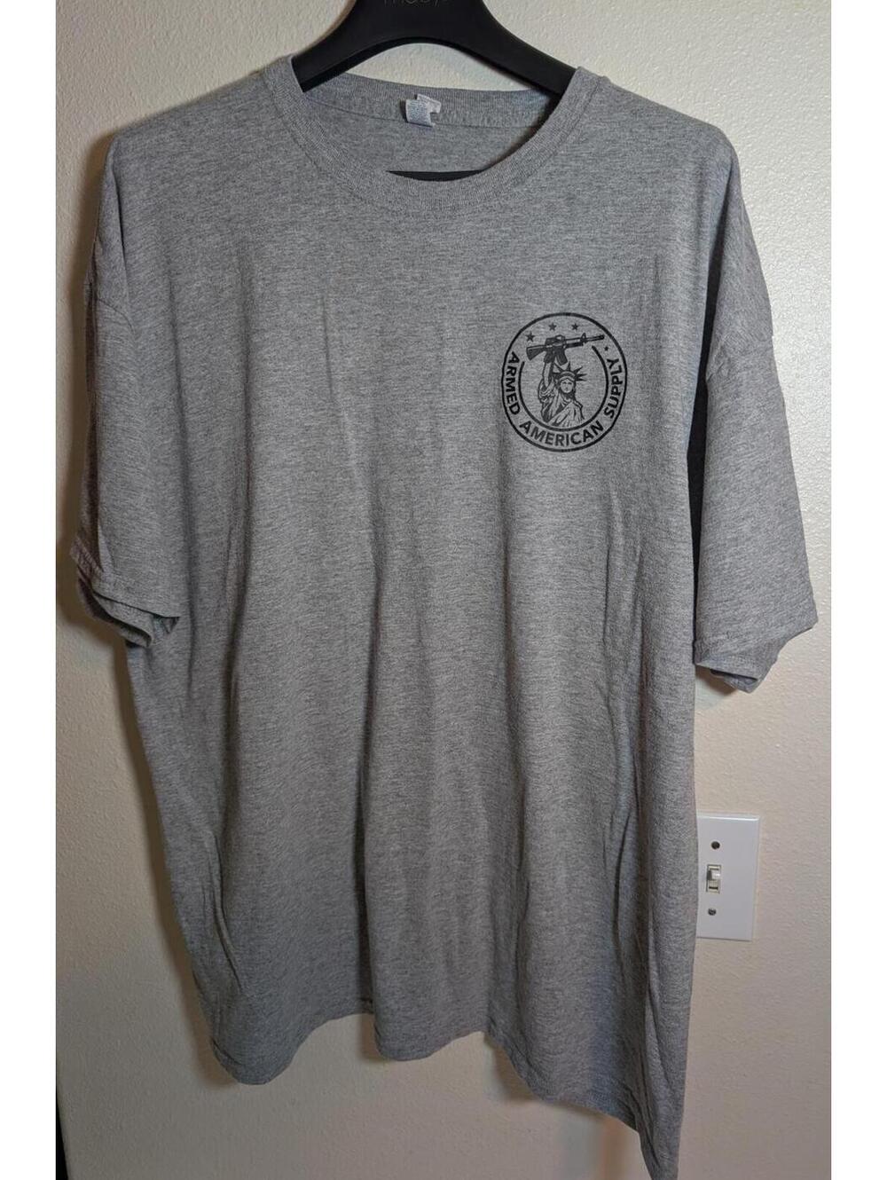 Armed American Supply Gray Graphic Trucker T-Shirt Men’s 2XL